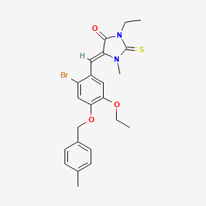 5-{2-bromo-5-ethoxy-4-[(4-methylbenzyl)oxy]benzylidene}-3-ethyl-1-methyl-2-thioxo-4-imidazolidinone