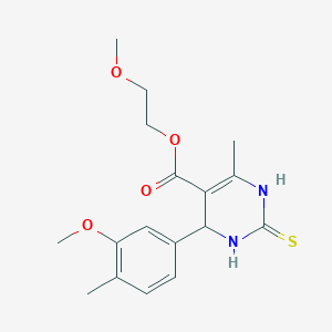 2-Methoxyethyl 6-(3-methoxy-4-methylphenyl)-4-methyl-2-sulfanyl-1,6-dihydropyrimidine-5-carboxylate