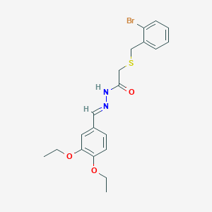 molecular formula C20H23BrN2O3S B403054 2-[(2-bromobenzyl)sulfanyl]-N'-(3,4-diethoxybenzylidene)acetohydrazide 