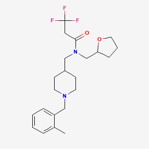 3,3,3-trifluoro-N-{[1-(2-methylbenzyl)-4-piperidinyl]methyl}-N-(tetrahydro-2-furanylmethyl)propanamide