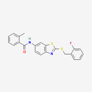 N-{2-[(2-fluorobenzyl)sulfanyl]-1,3-benzothiazol-6-yl}-2-methylbenzamide