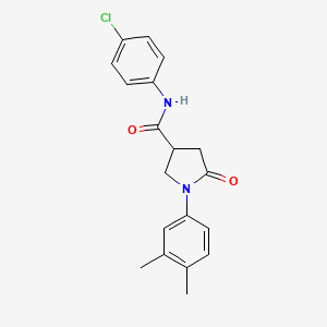 N-(4-chlorophenyl)-1-(3,4-dimethylphenyl)-5-oxo-3-pyrrolidinecarboxamide