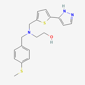 2-[(4-methylsulfanylphenyl)methyl-[[5-(1H-pyrazol-5-yl)thiophen-2-yl]methyl]amino]ethanol