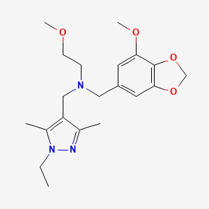 N-[(1-ethyl-3,5-dimethyl-1H-pyrazol-4-yl)methyl]-2-methoxy-N-[(7-methoxy-1,3-benzodioxol-5-yl)methyl]ethanamine