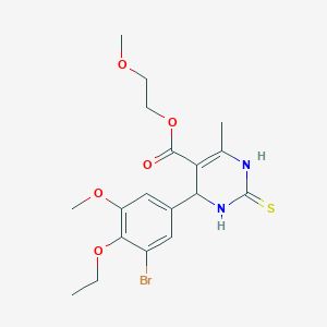 2-Methoxyethyl 6-(3-bromo-4-ethoxy-5-methoxyphenyl)-4-methyl-2-sulfanyl-1,6-dihydropyrimidine-5-carboxylate