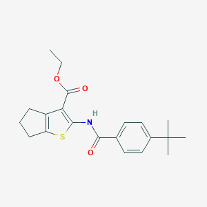 molecular formula C21H25NO3S B403066 2-[(4-叔丁基苯甲酰基)氨基]-5,6-二氢-4H-环戊并[b]噻吩-3-羧酸乙酯 CAS No. 301224-23-7