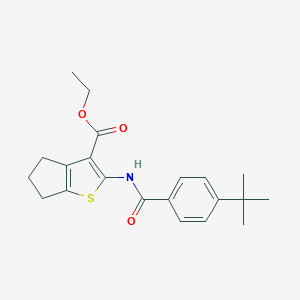 molecular formula C21H25NO3S B403066 2-[(4-tert-ブチルベンゾイル)アミノ]-5,6-ジヒドロ-4H-シクロペンタ[b]チオフェン-3-カルボン酸エチル CAS No. 301224-23-7