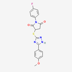 1-(4-fluorophenyl)-3-{[5-(4-methoxyphenyl)-4H-1,2,4-triazol-3-yl]sulfanyl}pyrrolidine-2,5-dione