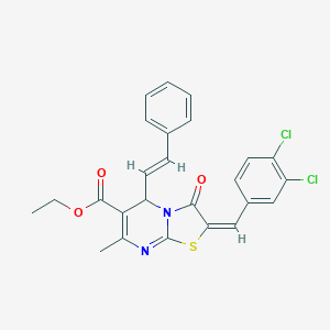 ethyl 2-(3,4-dichlorobenzylidene)-7-methyl-3-oxo-5-(2-phenylvinyl)-2,3-dihydro-5H-[1,3]thiazolo[3,2-a]pyrimidine-6-carboxylate