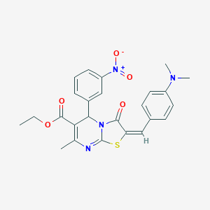 ethyl (2E)-2-[4-(dimethylamino)benzylidene]-7-methyl-5-(3-nitrophenyl)-3-oxo-2,3-dihydro-5H-[1,3]thiazolo[3,2-a]pyrimidine-6-carboxylate