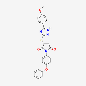 3-{[5-(4-methoxyphenyl)-4H-1,2,4-triazol-3-yl]sulfanyl}-1-(4-phenoxyphenyl)pyrrolidine-2,5-dione