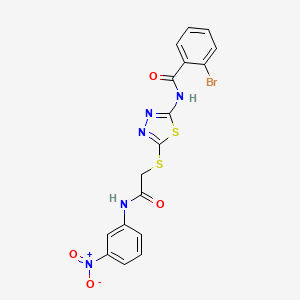 2-bromo-N-(5-((2-((3-nitrophenyl)amino)-2-oxoethyl)thio)-1,3,4-thiadiazol-2-yl)benzamide