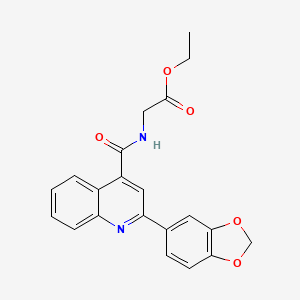 ETHYL 2-({[2-(1,3-BENZODIOXOL-5-YL)-4-QUINOLYL]CARBONYL}AMINO)ACETATE