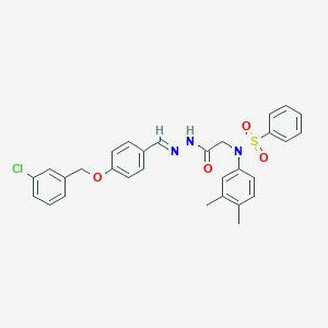 molecular formula C30H28ClN3O4S B403083 2-[N-(benzenesulfonyl)-3,4-dimethylanilino]-N-[(E)-[4-[(3-chlorophenyl)methoxy]phenyl]methylideneamino]acetamide 