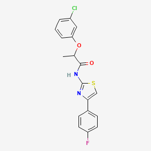 2-(3-chlorophenoxy)-N-[4-(4-fluorophenyl)-1,3-thiazol-2-yl]propanamide