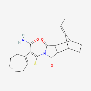 2-[1,3-dioxo-8-(propan-2-ylidene)octahydro-2H-4,7-methanoisoindol-2-yl]-5,6,7,8-tetrahydro-4H-cyclohepta[b]thiophene-3-carboxamide