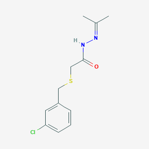 molecular formula C12H15ClN2OS B403086 2-[(3-chlorobenzyl)thio]-N'-(1-methylethylidene)acetohydrazide 
