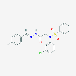 molecular formula C22H20ClN3O3S B403088 N-(3-chlorophenyl)-N-{2-[2-(4-methylbenzylidene)hydrazino]-2-oxoethyl}benzenesulfonamide 