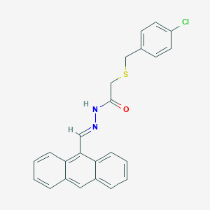 molecular formula C24H19ClN2OS B403094 N'-(9-anthrylmethylene)-2-[(4-chlorobenzyl)sulfanyl]acetohydrazide 