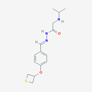 molecular formula C15H21N3O2S B403095 2-(isopropylamino)-N'-[4-(3-thietanyloxy)benzylidene]acetohydrazide 