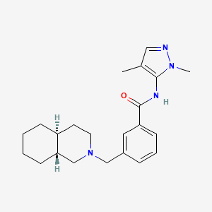 N-(1,4-dimethyl-1H-pyrazol-5-yl)-3-[(4aS*,8aR*)-octahydroisoquinolin-2(1H)-ylmethyl]benzamide