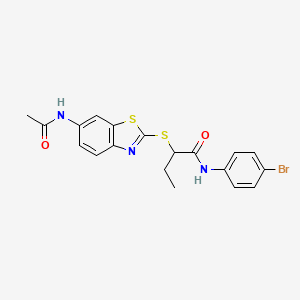 2-{[6-(acetylamino)-1,3-benzothiazol-2-yl]sulfanyl}-N-(4-bromophenyl)butanamide