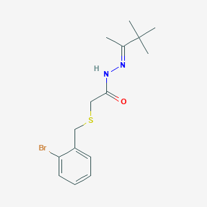 molecular formula C15H21BrN2OS B403097 2-[(2-bromobenzyl)sulfanyl]-N'-(1,2,2-trimethylpropylidene)acetohydrazide 