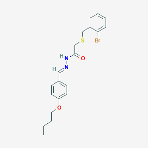 molecular formula C20H23BrN2O2S B403099 2-[(2-bromobenzyl)sulfanyl]-N'-(4-butoxybenzylidene)acetohydrazide 