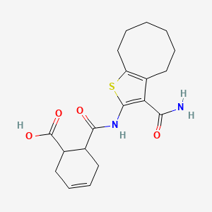 6-[(3-Carbamoyl-4,5,6,7,8,9-hexahydrocycloocta[b]thiophen-2-yl)carbamoyl]cyclohex-3-ene-1-carboxylic acid