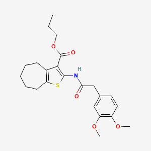 propyl 2-{[(3,4-dimethoxyphenyl)acetyl]amino}-5,6,7,8-tetrahydro-4H-cyclohepta[b]thiophene-3-carboxylate