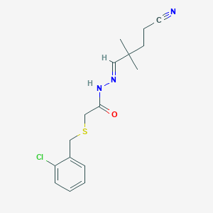 2-[(2-chlorobenzyl)sulfanyl]-N'-(4-cyano-2,2-dimethylbutylidene)acetohydrazide
