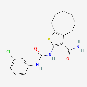 2-{[(3-chloroanilino)carbonyl]amino}-4,5,6,7,8,9-hexahydrocycloocta[b]thiophene-3-carboxamide