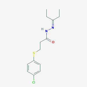 molecular formula C14H19ClN2OS B403104 3-[(4-chlorophenyl)thio]-N'-(1-ethylpropylidene)propanohydrazide 