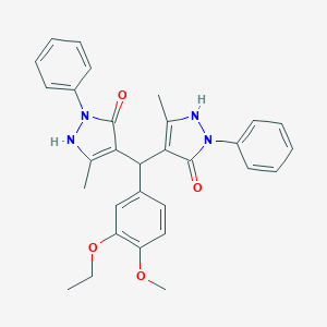 molecular formula C30H30N4O4 B403107 4,4'-[(3-ethoxy-4-methoxyphenyl)methylene]bis(3-methyl-1-phenyl-1H-pyrazol-5-ol) 