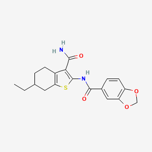 N-(3-carbamoyl-6-ethyl-4,5,6,7-tetrahydro-1-benzothiophen-2-yl)-1,3-benzodioxole-5-carboxamide