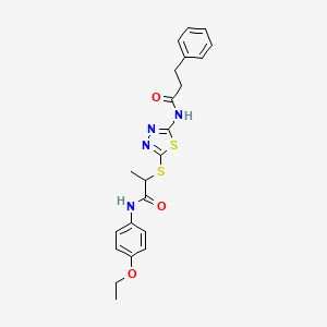 N-(4-ethoxyphenyl)-2-({5-[(3-phenylpropanoyl)amino]-1,3,4-thiadiazol-2-yl}thio)propanamide