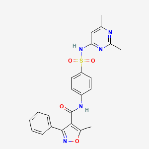 molecular formula C23H21N5O4S B4031083 N-(4-{[(2,6-dimethyl-4-pyrimidinyl)amino]sulfonyl}phenyl)-5-methyl-3-phenyl-4-isoxazolecarboxamide 