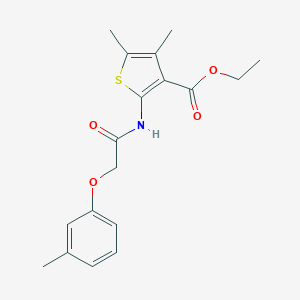 molecular formula C18H21NO4S B403109 Ethyl 4,5-dimethyl-2-{[(3-methylphenoxy)acetyl]amino}thiophene-3-carboxylate 