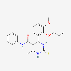 6-(3-methoxy-2-propoxyphenyl)-4-methyl-N-phenyl-2-sulfanyl-1,6-dihydropyrimidine-5-carboxamide