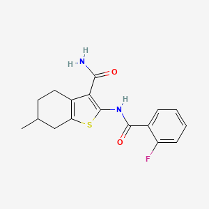 2-[(2-fluorobenzoyl)amino]-6-methyl-4,5,6,7-tetrahydro-1-benzothiophene-3-carboxamide