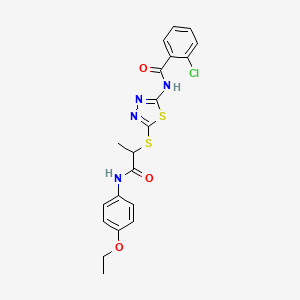 2-chloro-N-[5-({2-[(4-ethoxyphenyl)amino]-1-methyl-2-oxoethyl}thio)-1,3,4-thiadiazol-2-yl]benzamide