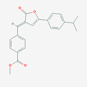 molecular formula C22H20O4 B403116 methyl 4-[(E)-[2-oxo-5-(4-propan-2-ylphenyl)furan-3-ylidene]methyl]benzoate 