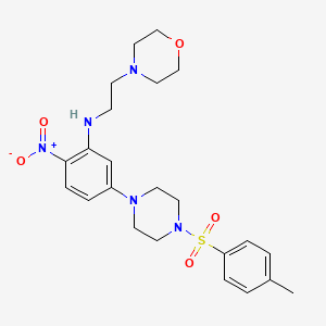 (5-{4-[(4-methylphenyl)sulfonyl]-1-piperazinyl}-2-nitrophenyl)[2-(4-morpholinyl)ethyl]amine