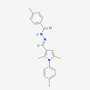 molecular formula C21H20IN3O B403122 N'-{[1-(4-iodophenyl)-2,5-dimethyl-1H-pyrrol-3-yl]methylene}-4-methylbenzohydrazide 