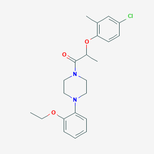 molecular formula C22H27ClN2O3 B4031285 2-(4-Chloro-2-methylphenoxy)-1-[4-(2-ethoxyphenyl)piperazin-1-yl]propan-1-one 