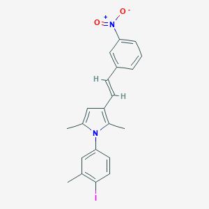 molecular formula C21H19IN2O2 B403141 3-(2-{3-nitrophenyl}vinyl)-1-(4-iodo-3-methylphenyl)-2,5-dimethyl-1H-pyrrole 