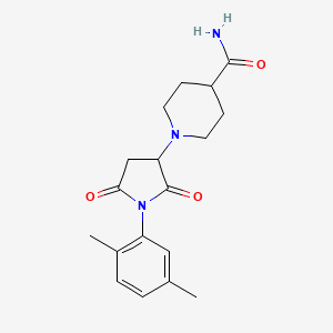 molecular formula C18H23N3O3 B4031414 1-[1-(2,5-Dimethylphenyl)-2,5-dioxopyrrolidin-3-yl]piperidine-4-carboxamide 