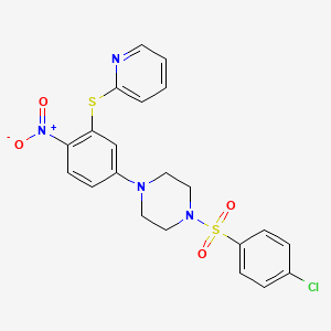 1-[(4-chlorophenyl)sulfonyl]-4-[4-nitro-3-(2-pyridinylthio)phenyl]piperazine