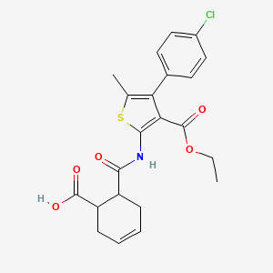 6-{[4-(4-Chlorophenyl)-3-(ethoxycarbonyl)-5-methylthiophen-2-yl]carbamoyl}cyclohex-3-ene-1-carboxylic acid