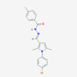 molecular formula C21H20BrN3O B403144 N'-{[1-(4-bromophenyl)-2,5-dimethyl-1H-pyrrol-3-yl]methylene}-4-methylbenzohydrazide 